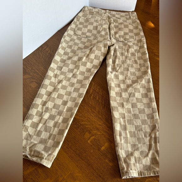 Tan Checkered Jeans, Size Small, LAST CHANCE - Picture 2 of 4